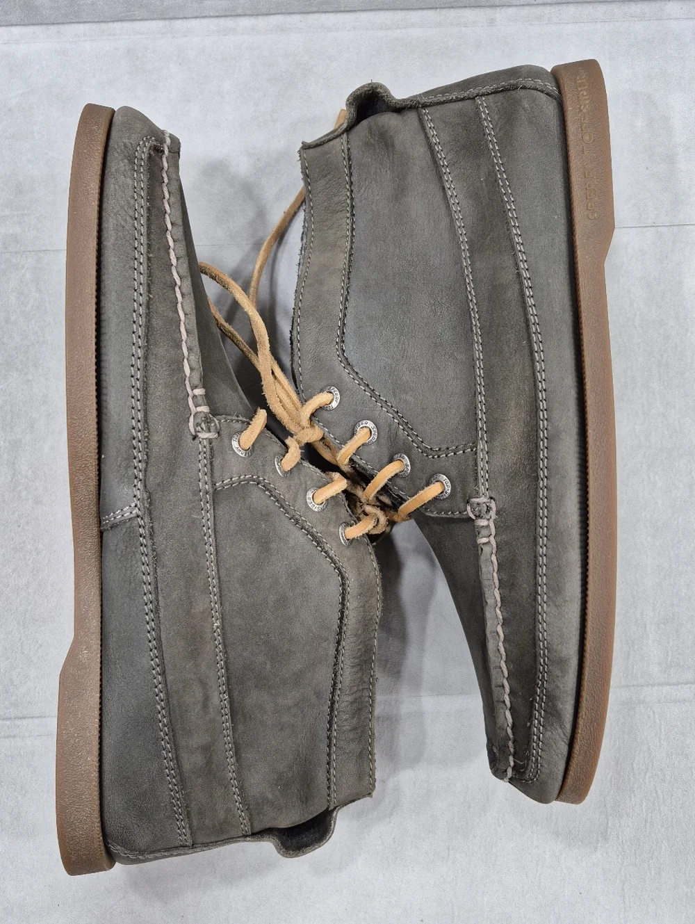 Sperry Top Sider nubuck chukka boots men's 9M olive green soft leather nautical - Picture 8 of 15